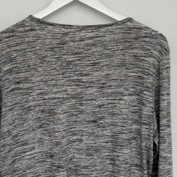 GAP Featherweight Long Sleeve Crewneck T-Shirt Marled Grey XL - Picture 6 of 7